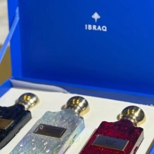 مجموعة تضم ثلاثة عطور من Diamond Collection، وهي: Sapphire Leather، Balas Rose، وBlue Diamond Aqua.